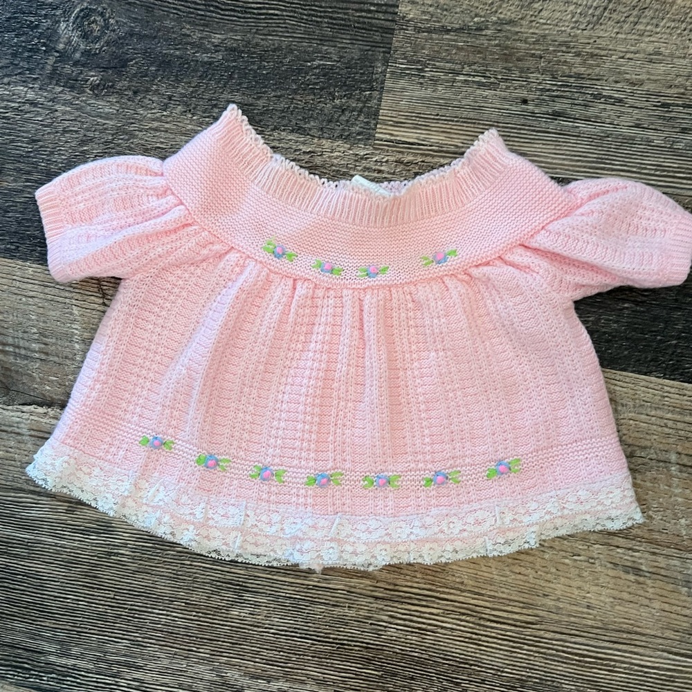 Vintage Knit Baby Girl Top